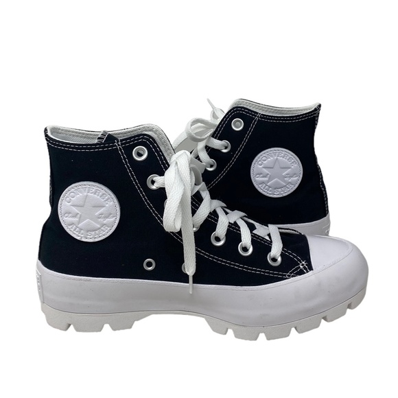 Converse Ctas Lugged Canvas Black Silver Women Shoe Casual Custom 571211C-WTBLWT - Picture 9 of 12